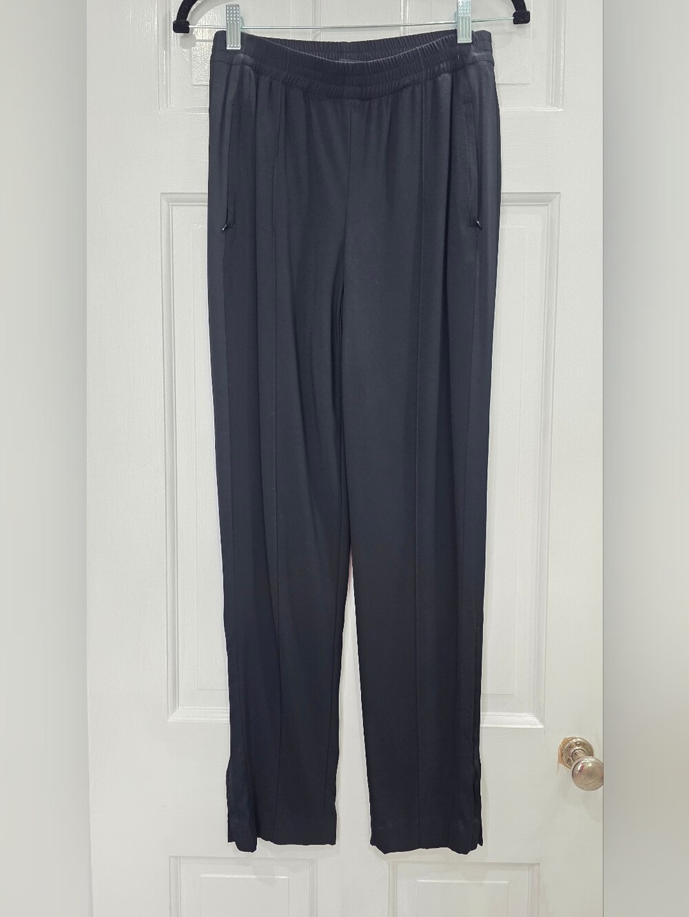 Theory Black Straight Leg Pull-On Dress Pants